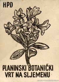 Znak Botaničkog vrta na Sljemenu